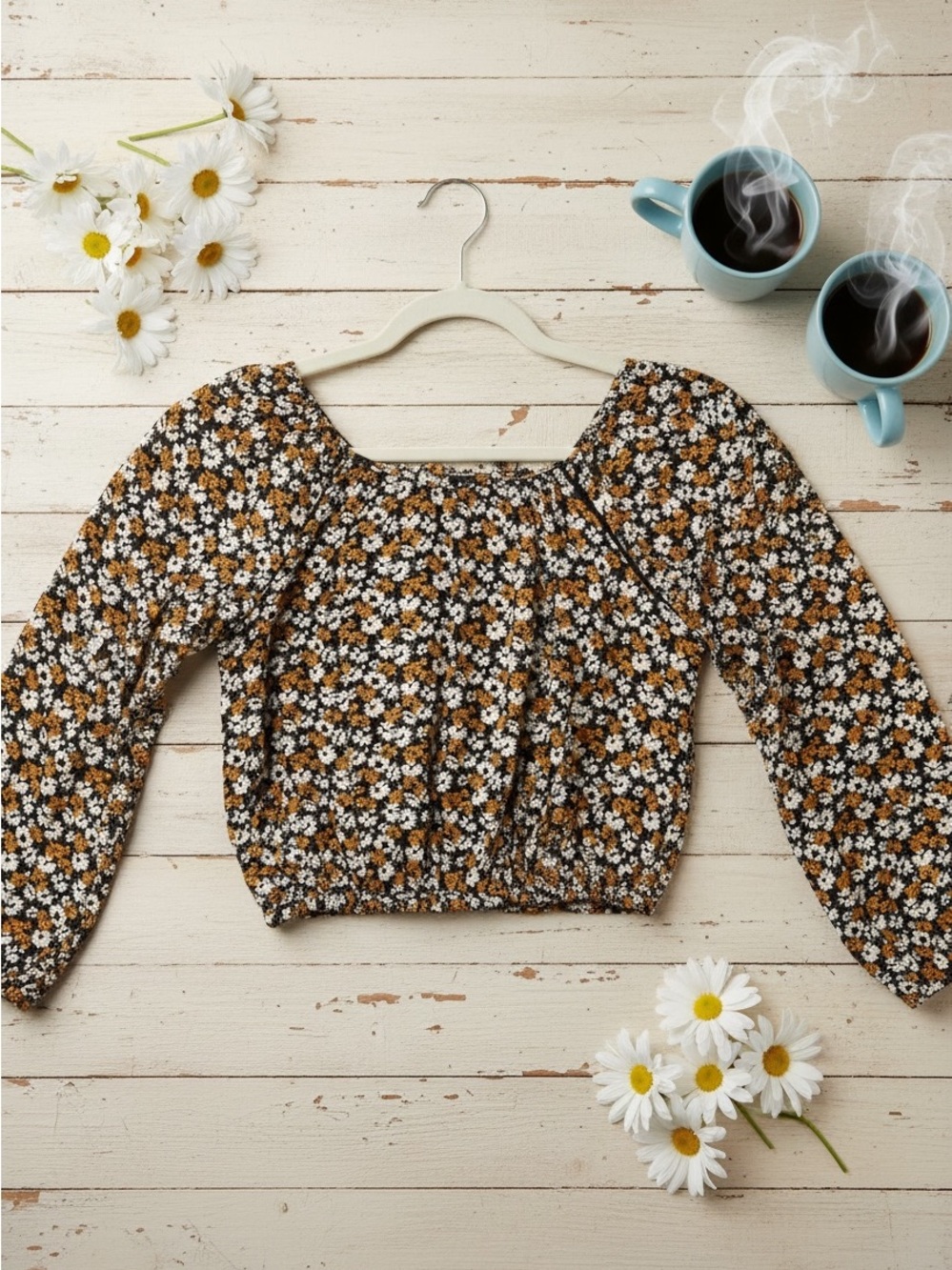Forever 21 gathered floral top